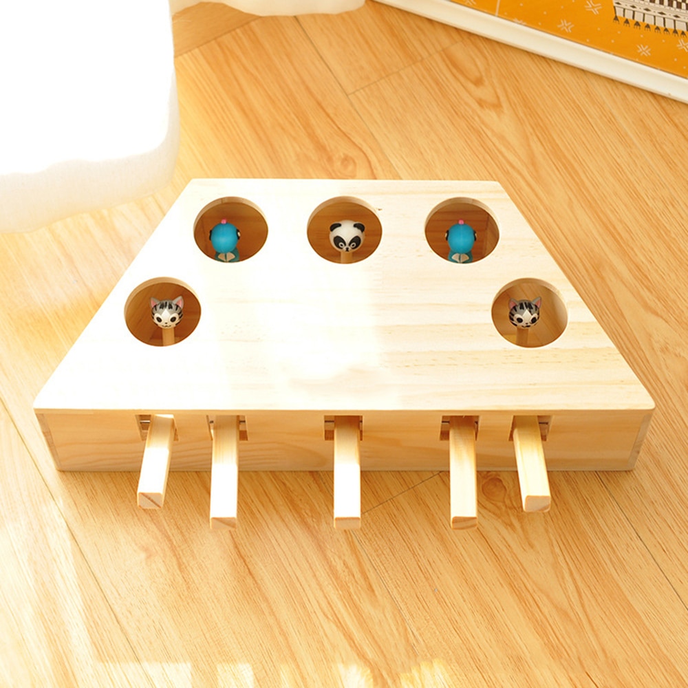 Whack A Mole Cat Toy Wooden Play Toy Whack A Mole Cat Toy Wooden Play Toy