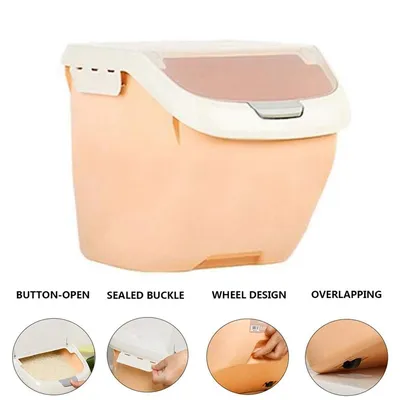 Wheeled 10 KG Rice Storage Container