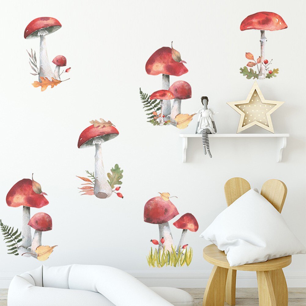 Whimsical PVC Mushroom Wall Stickers Whimsical PVC Mushroom Wall Stickers