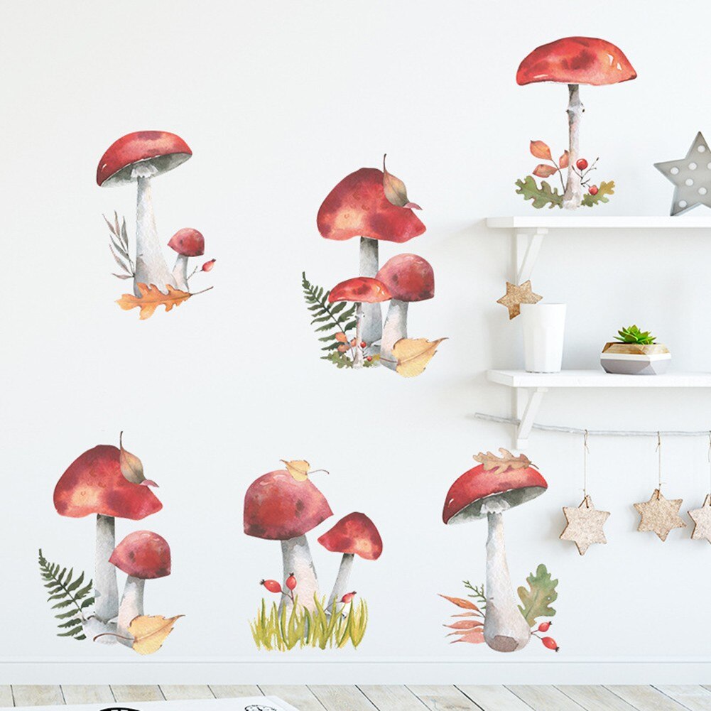 Whimsical PVC Mushroom Wall Stickers Whimsical PVC Mushroom Wall Stickers