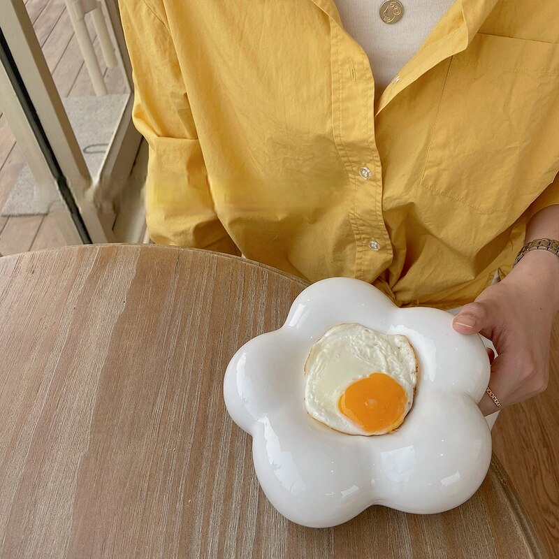 White Ceramic Cloud Plate White Ceramic Cloud Plate