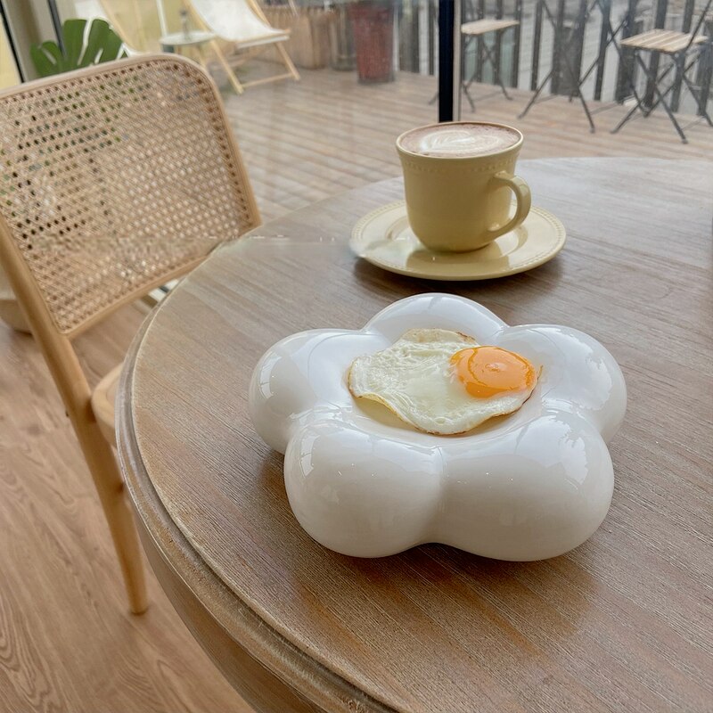 White Ceramic Cloud Plate White Ceramic Cloud Plate