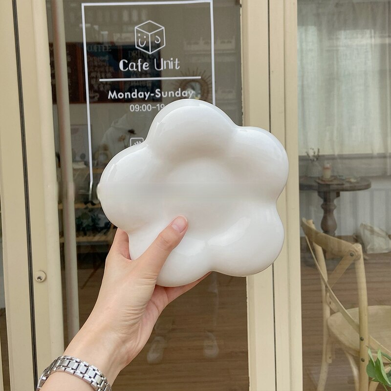White Ceramic Cloud Plate White Ceramic Cloud Plate