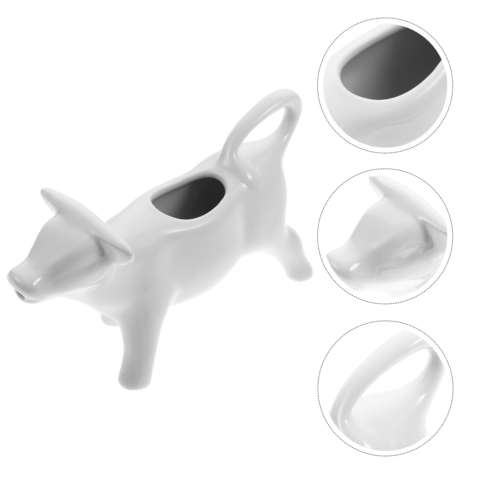 White Ceramic Cow Creamer Pitcher