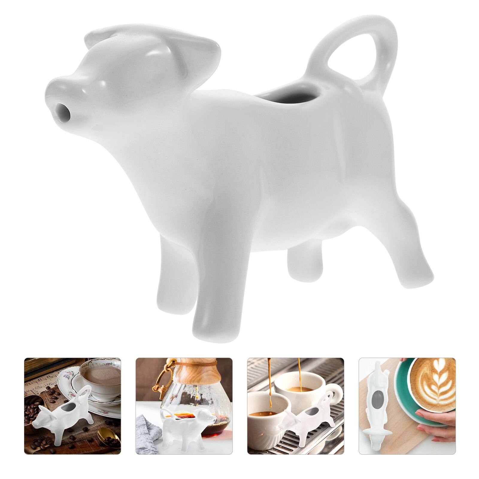White Ceramic Cow Creamer Pitcher