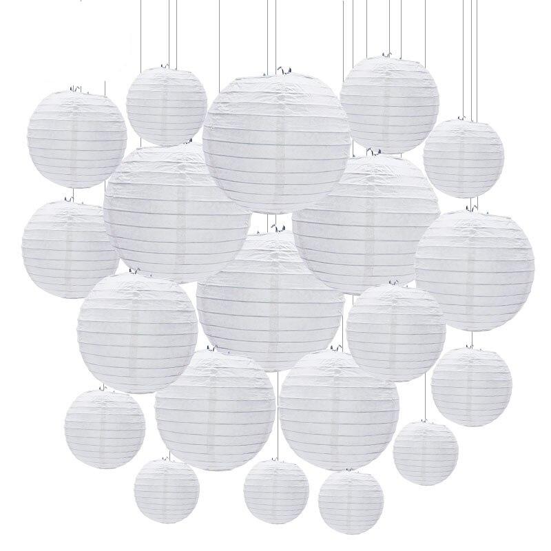 White Chinese Paper Lanterns (30 pcs)