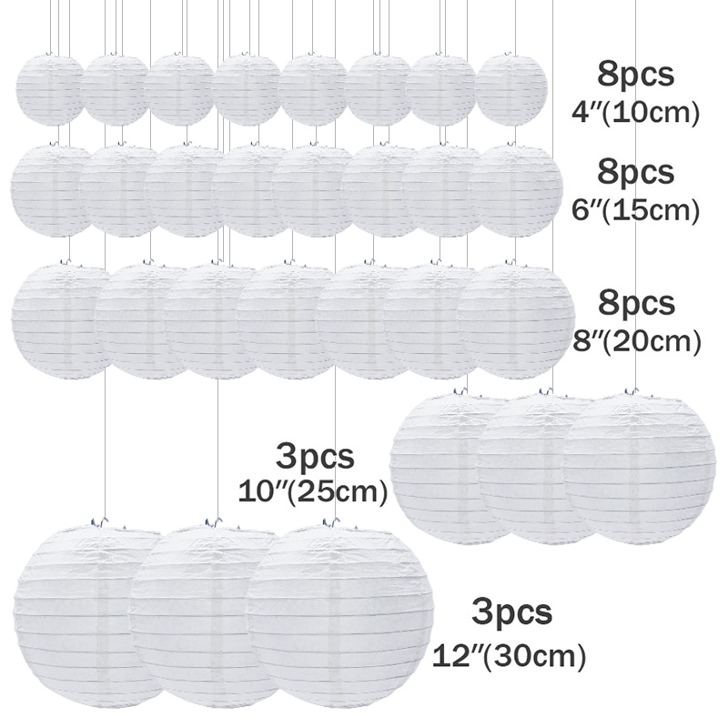 White Chinese Paper Lanterns (30 pcs) White Chinese Paper Lanterns (30 pcs)