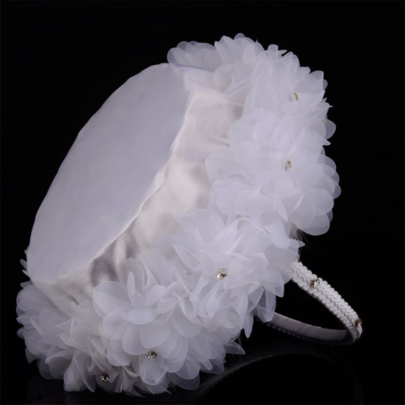 White Fabric Lace Flower Basket for Wedding White Fabric Lace Flower Basket for Wedding