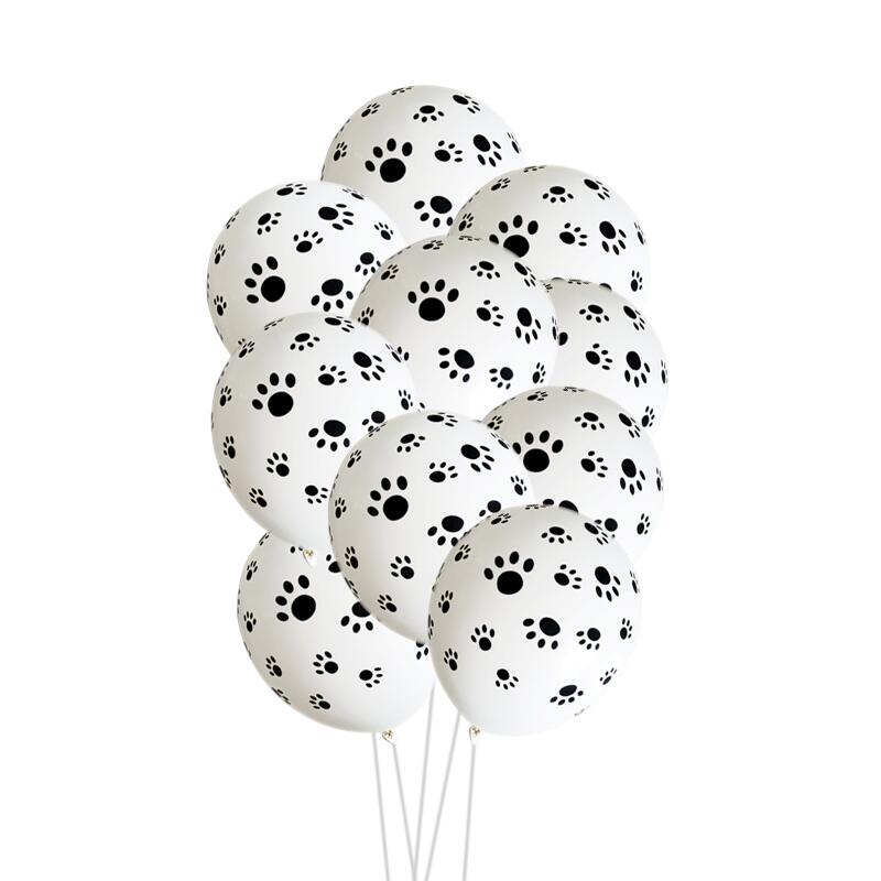 White Paw Print Balloons (10pcs)