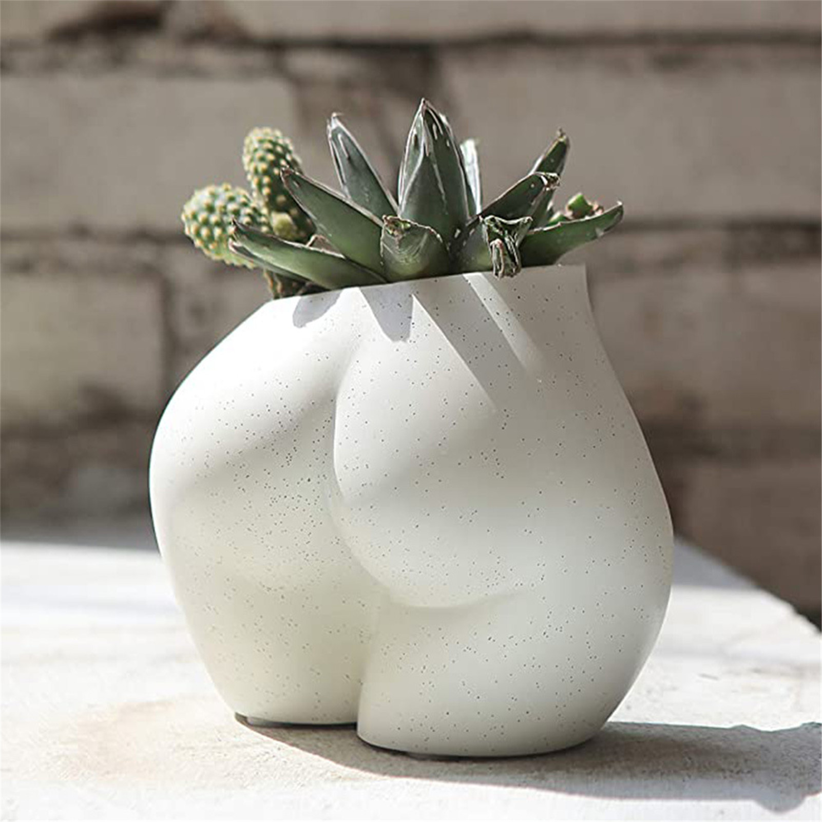 White Resin Female Body Plant Pot White Resin Female Body Plant Pot