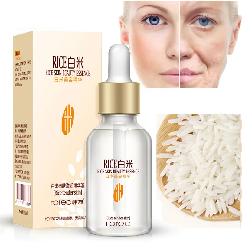 White Rice Whitening Serum Face Moisturizing Firm Bright Cream Anti Wrinkle Anti Aging Face Fine Lines Acne Treatment