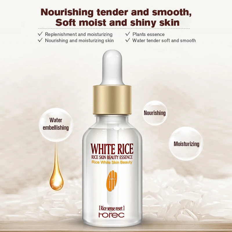White Rice Whitening Serum Face Moisturizing Firm Bright Cream Anti Wrinkle Anti Aging Face Fine Lines Acne Treatment