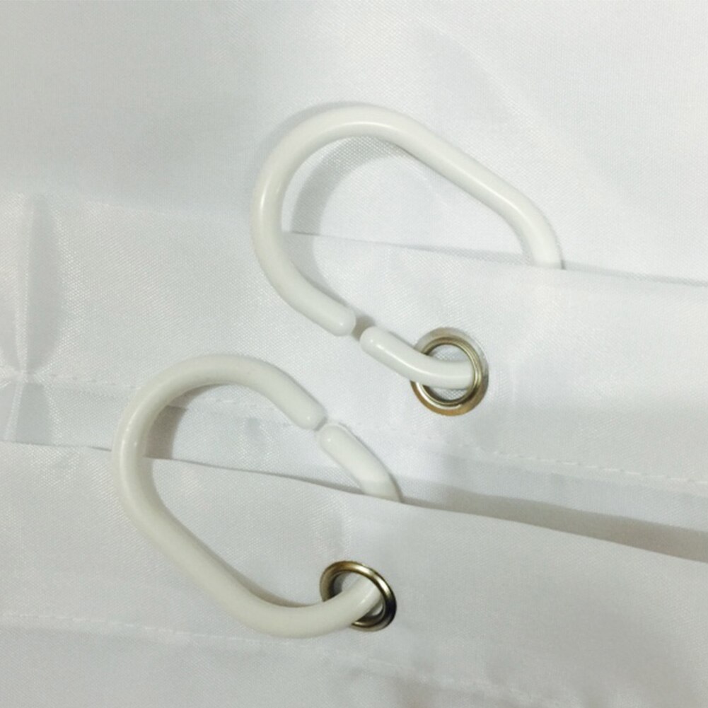 White Ruffle Shower Curtain with Hooks