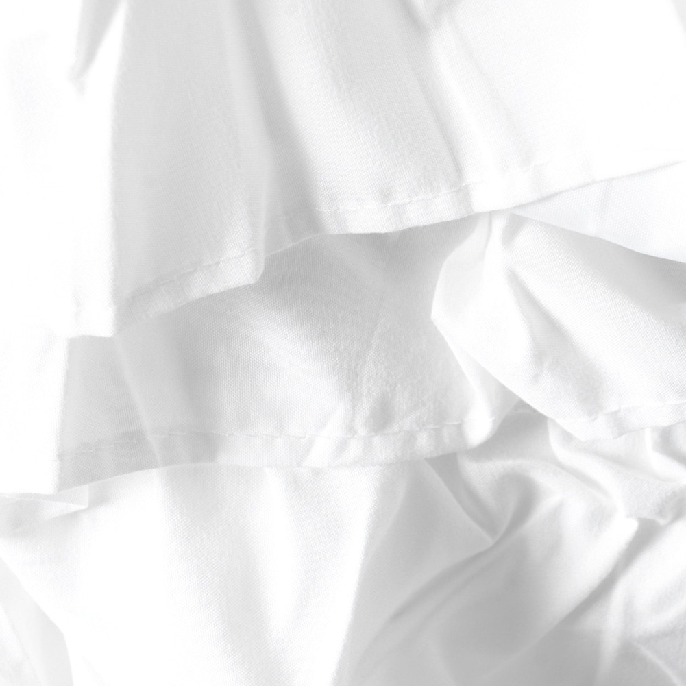 White Ruffle Shower Curtain with Hooks