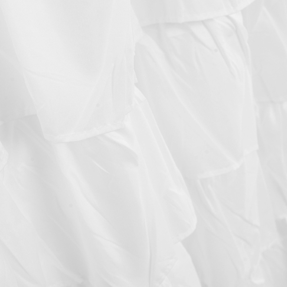 White Ruffle Shower Curtain with Hooks