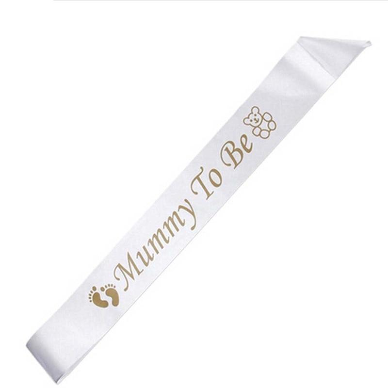White Satin Mommy To Be Sash White Satin Mommy To Be Sash