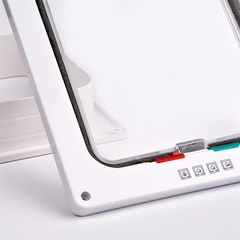 White Security Lock Flap Door for Dog Kitten ABS Plastic Small Pet Gate Door Kit Cat Dogs Flap Doors