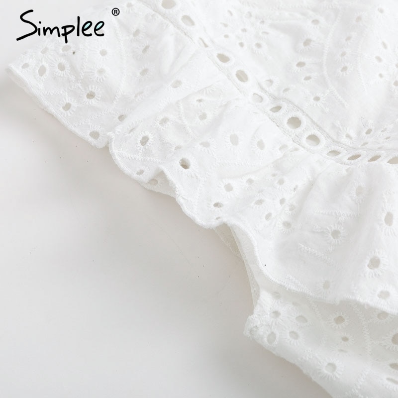 White Summer Top Ladies' Blouse