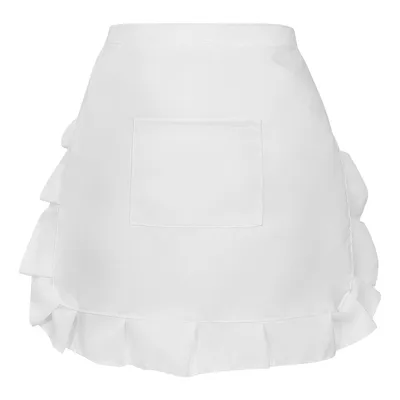 White Waist Apron with Pocket