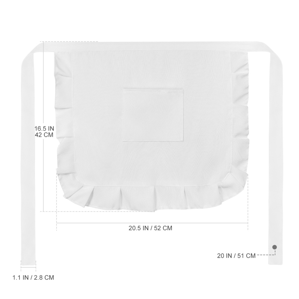 White Waist Apron with Pocket