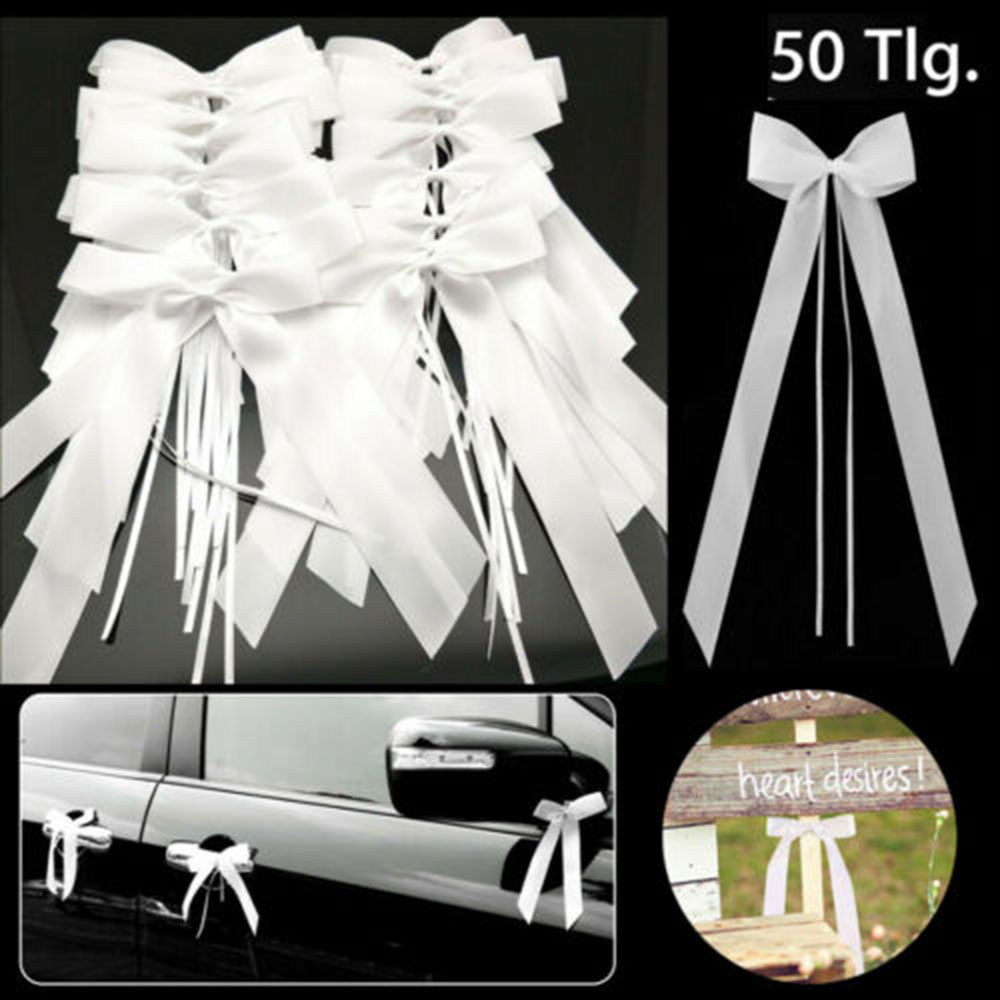 White Wedding Car Bows (50Pcs) White Wedding Car Bows (50Pcs)