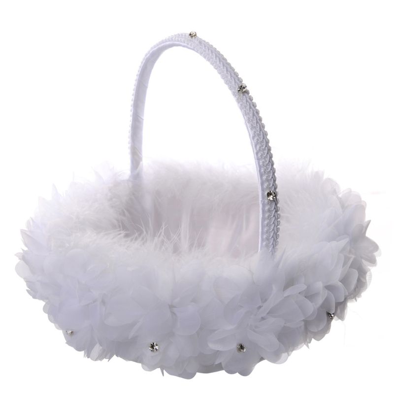 White Wedding Flower Basket White Wedding Flower Basket