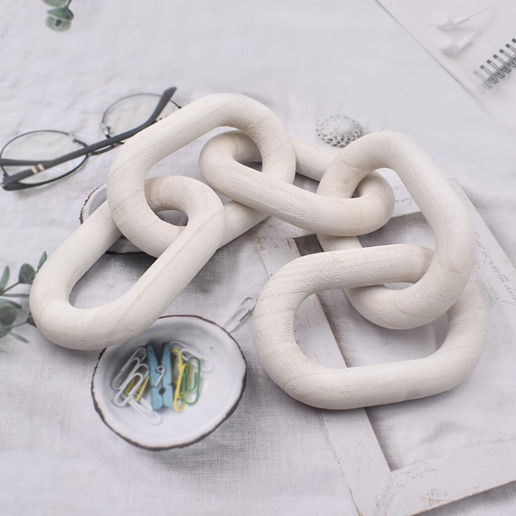 White Wood Chain Link Decor White Wood Chain Link Decor