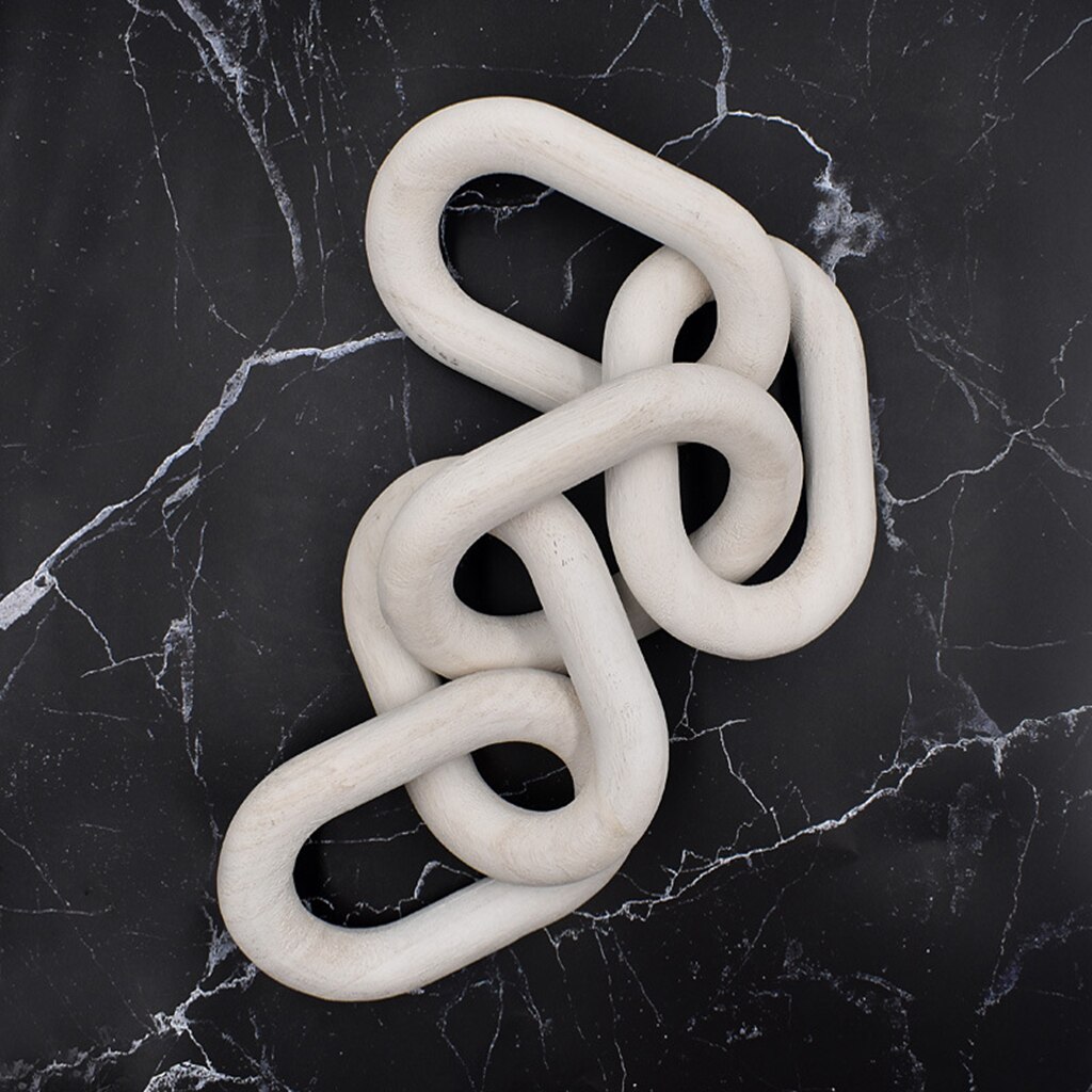 White Wood Chain Link Decor White Wood Chain Link Decor