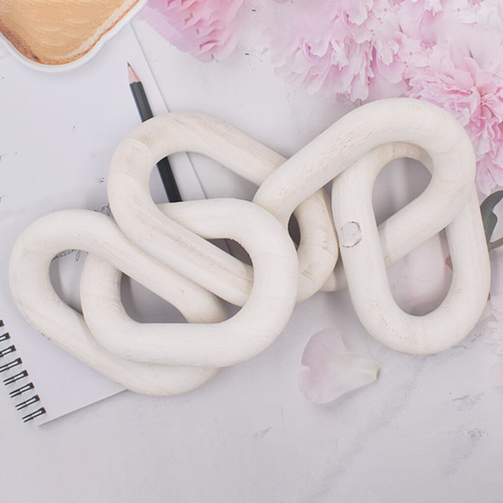 White Wood Chain Link Decor White Wood Chain Link Decor
