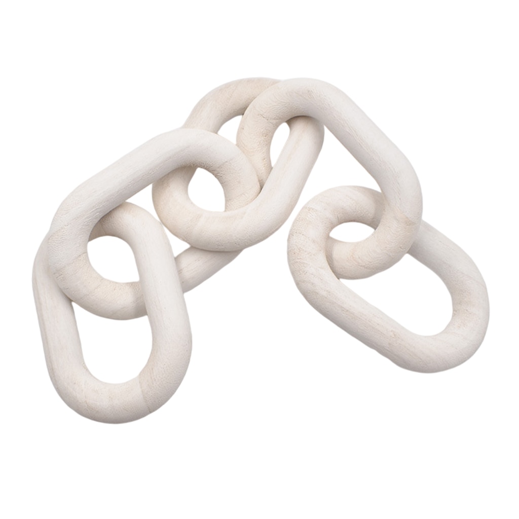 White Wood Chain Link Decor White Wood Chain Link Decor