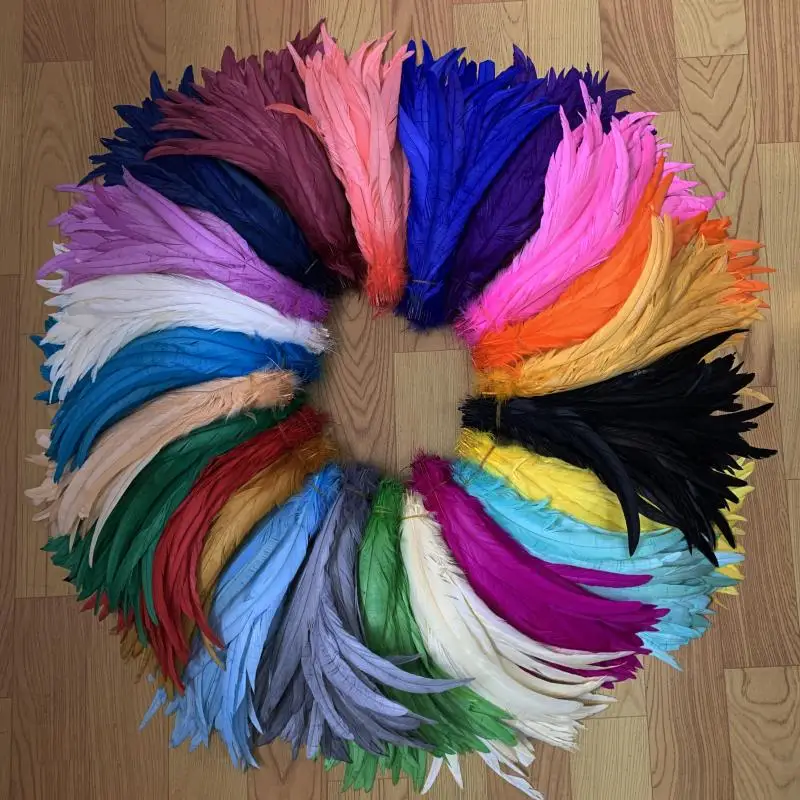 Wholesales 500PCS Rooster Tail Feathers 14-16inches 35-40CM 25-30CM 30-35CM For Colored Costume&Mask