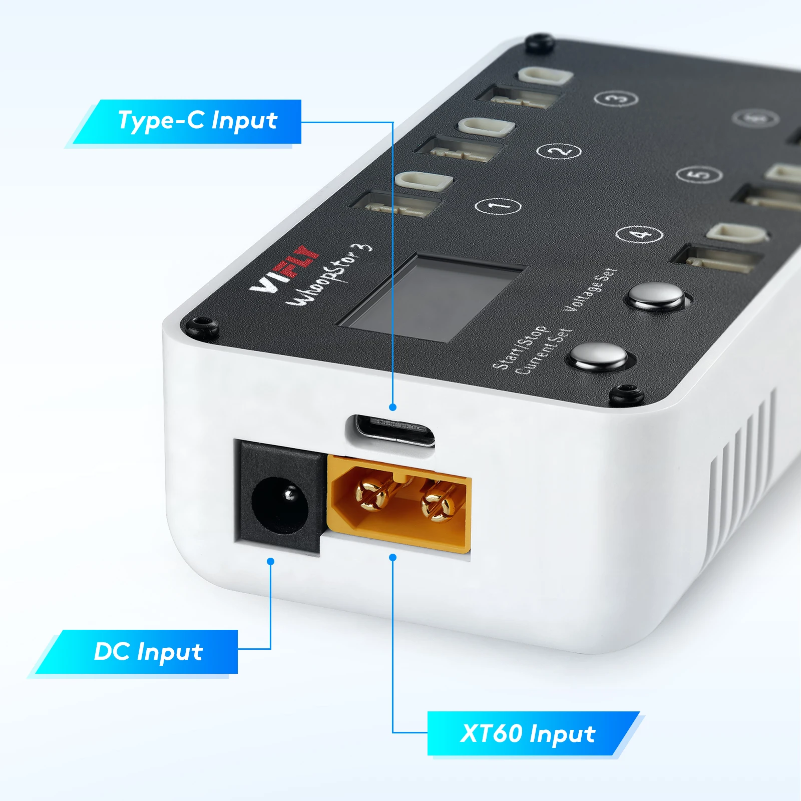 WhoopStor 3 V3 6 Ports 1S LIPO Battery Charger Discharger Storage Function for FPV Tinywhoop 4.2V 4.35V BT2.0 PH2.0