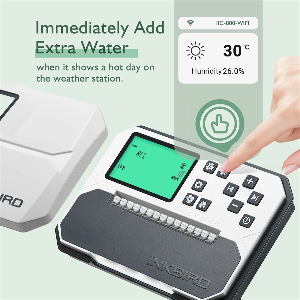 Wi-Fi Smart Sprinkler Controller Programmable 8 Zones Indoor Outdoor Irrigation Timer Seasonal Adjust&Rain Skip Free App