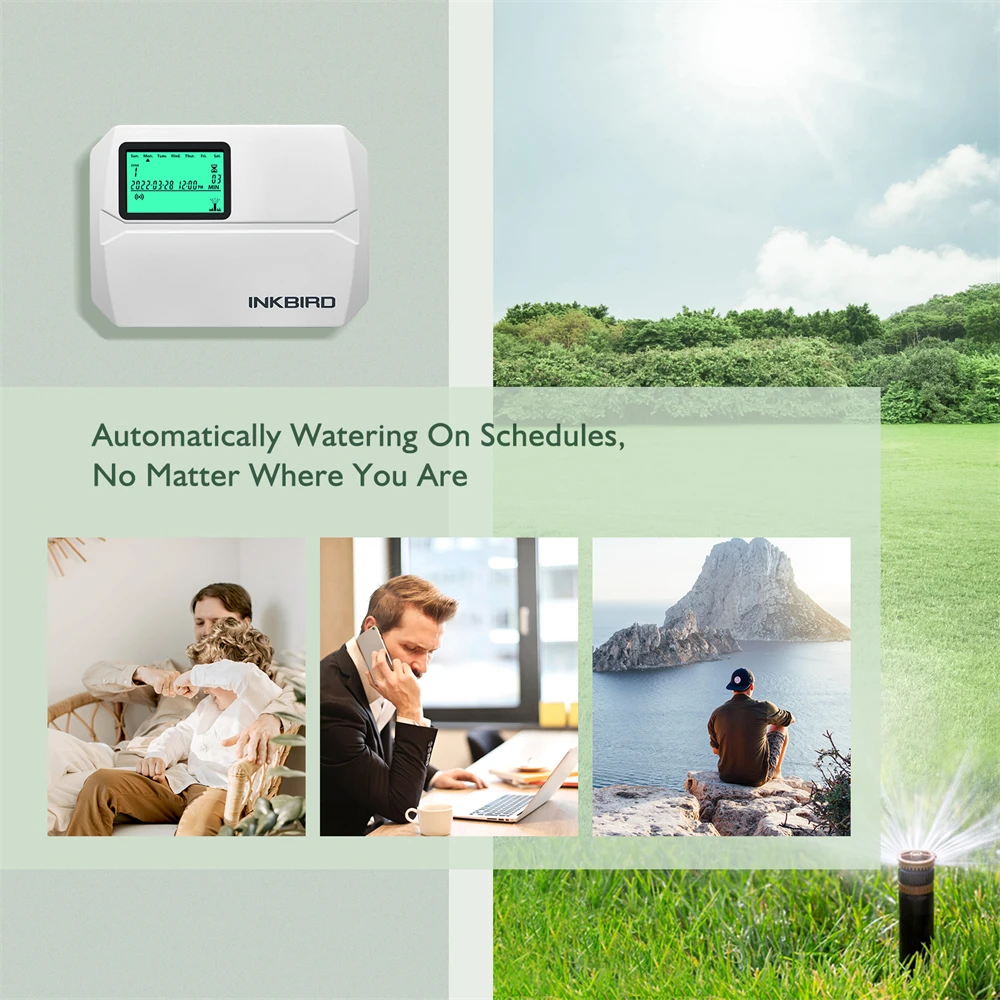 Wi-Fi Smart Sprinkler Controller Programmable 8 Zones Indoor Outdoor Irrigation Timer Seasonal Adjust&Rain Skip Free App