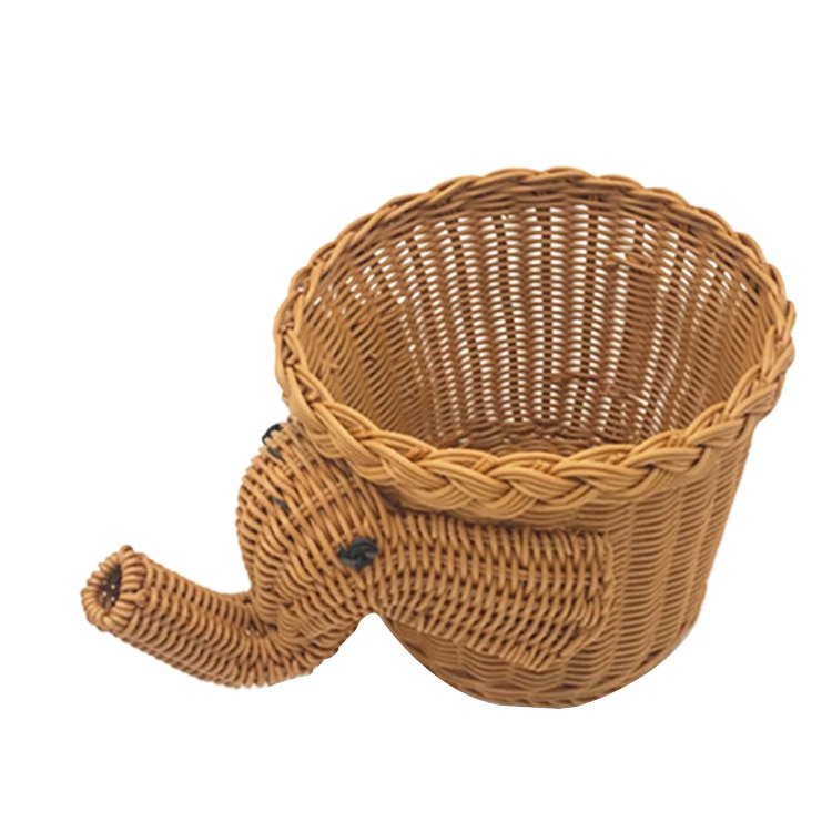 Wicker Fruit Basket Elephant Design