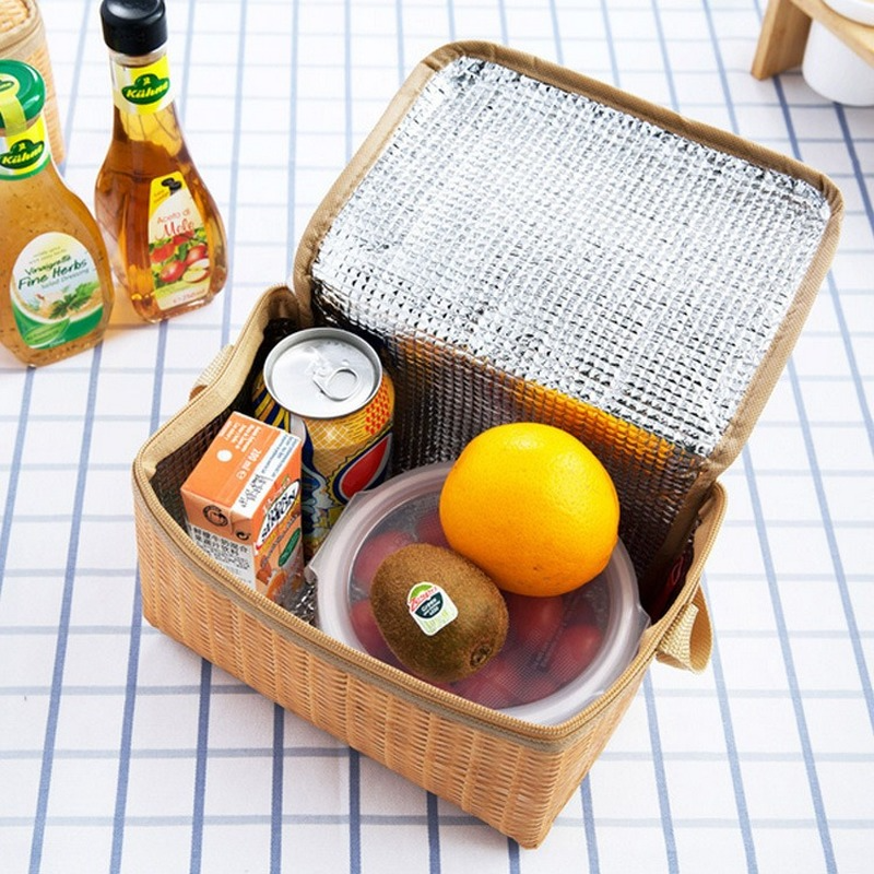 Wicker Picnic Basket Cooler Bag