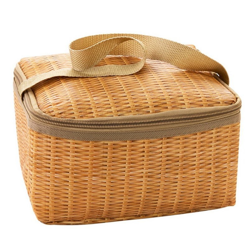 Wicker Picnic Basket Cooler Bag