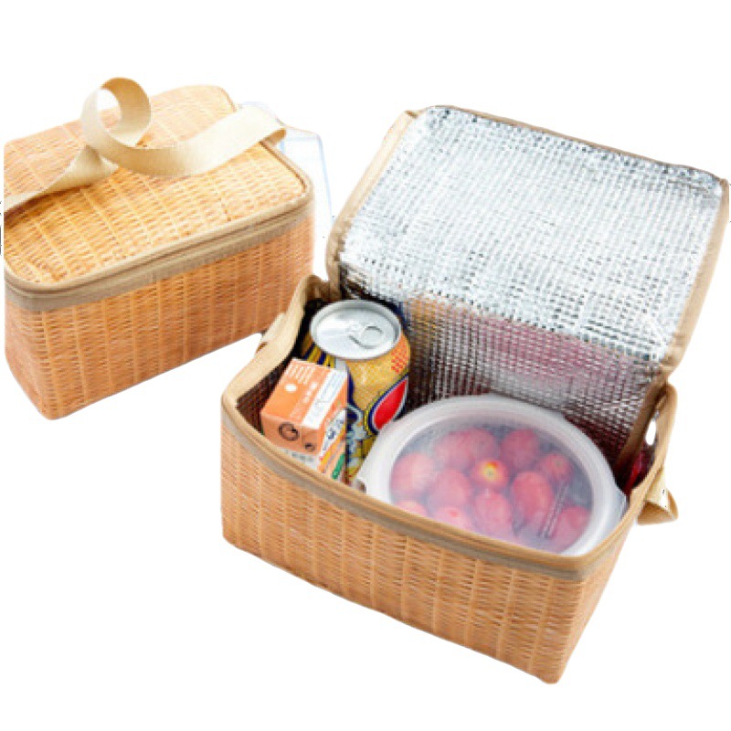 Wicker Picnic Basket Cooler Bag