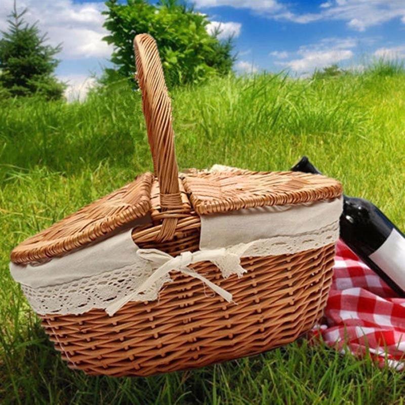 Wicker Picnic Basket with Inner Liner