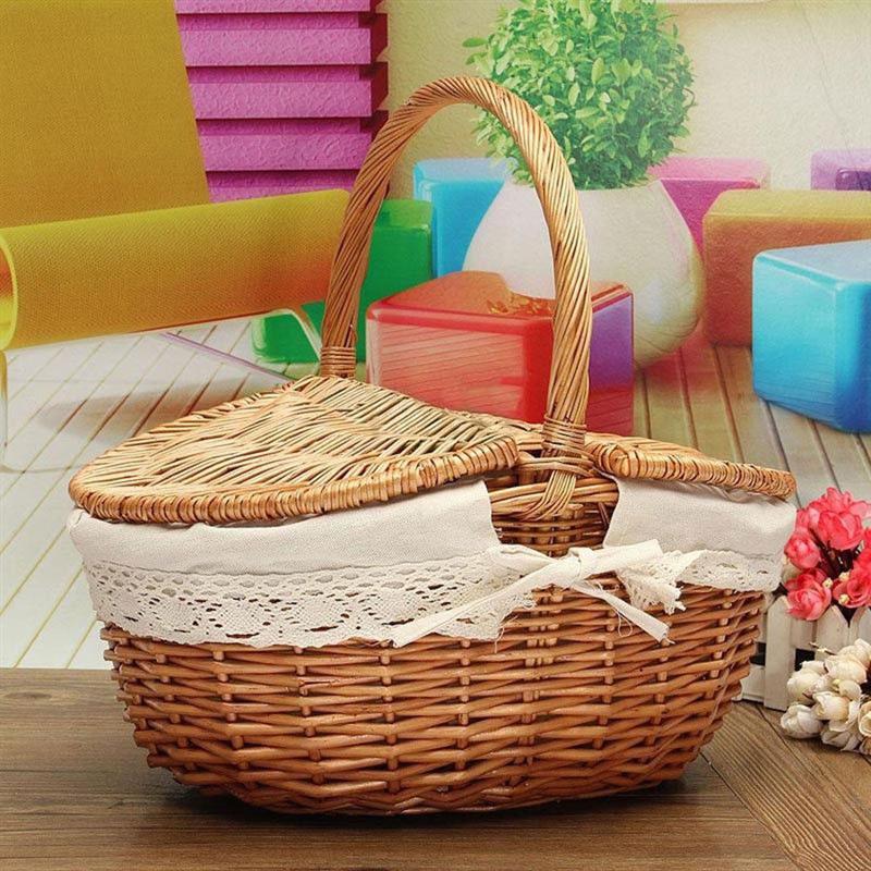 Wicker Picnic Basket with Inner Liner