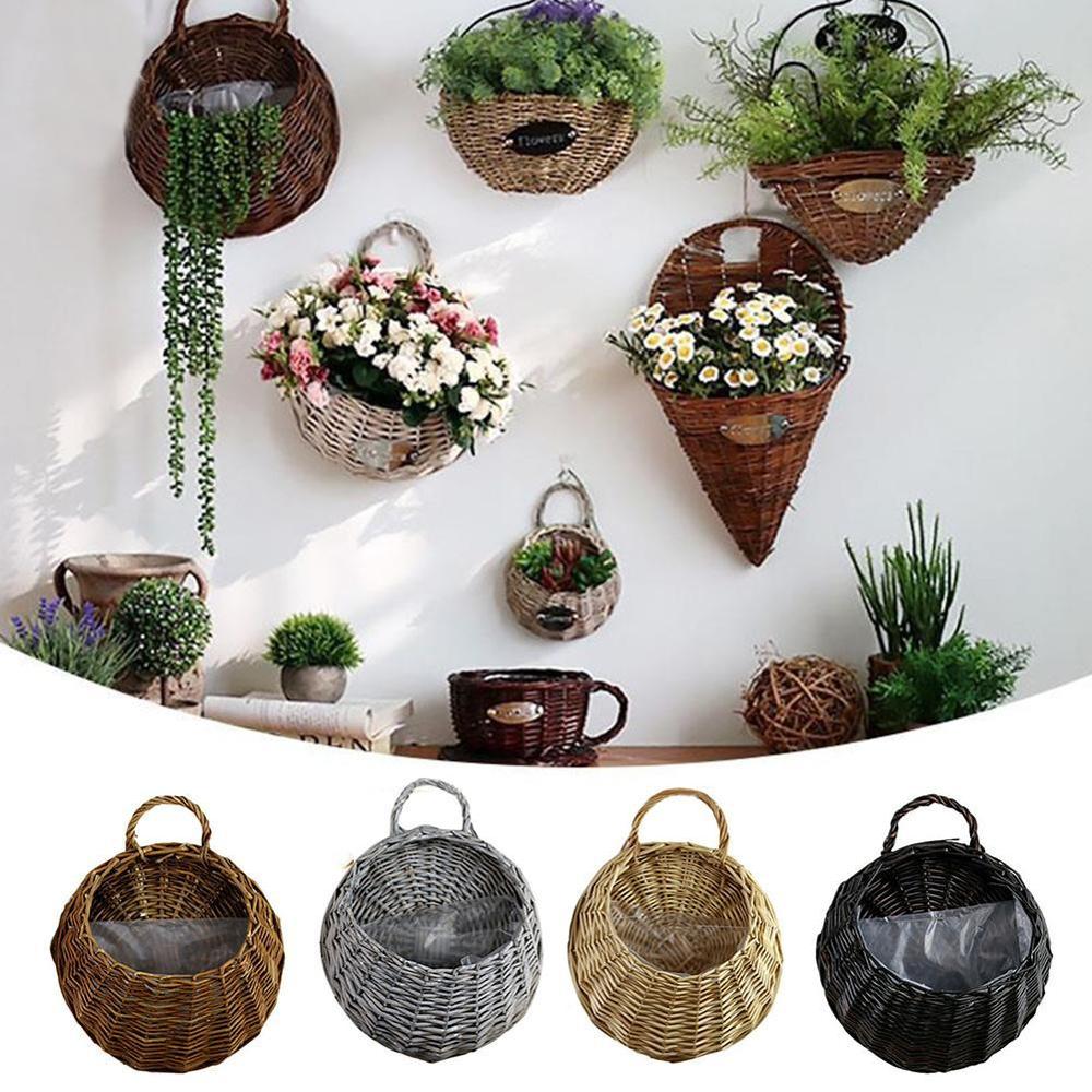 Wicker Wall Mounted Hanging Basket Wicker Wall Mounted Hanging Basket