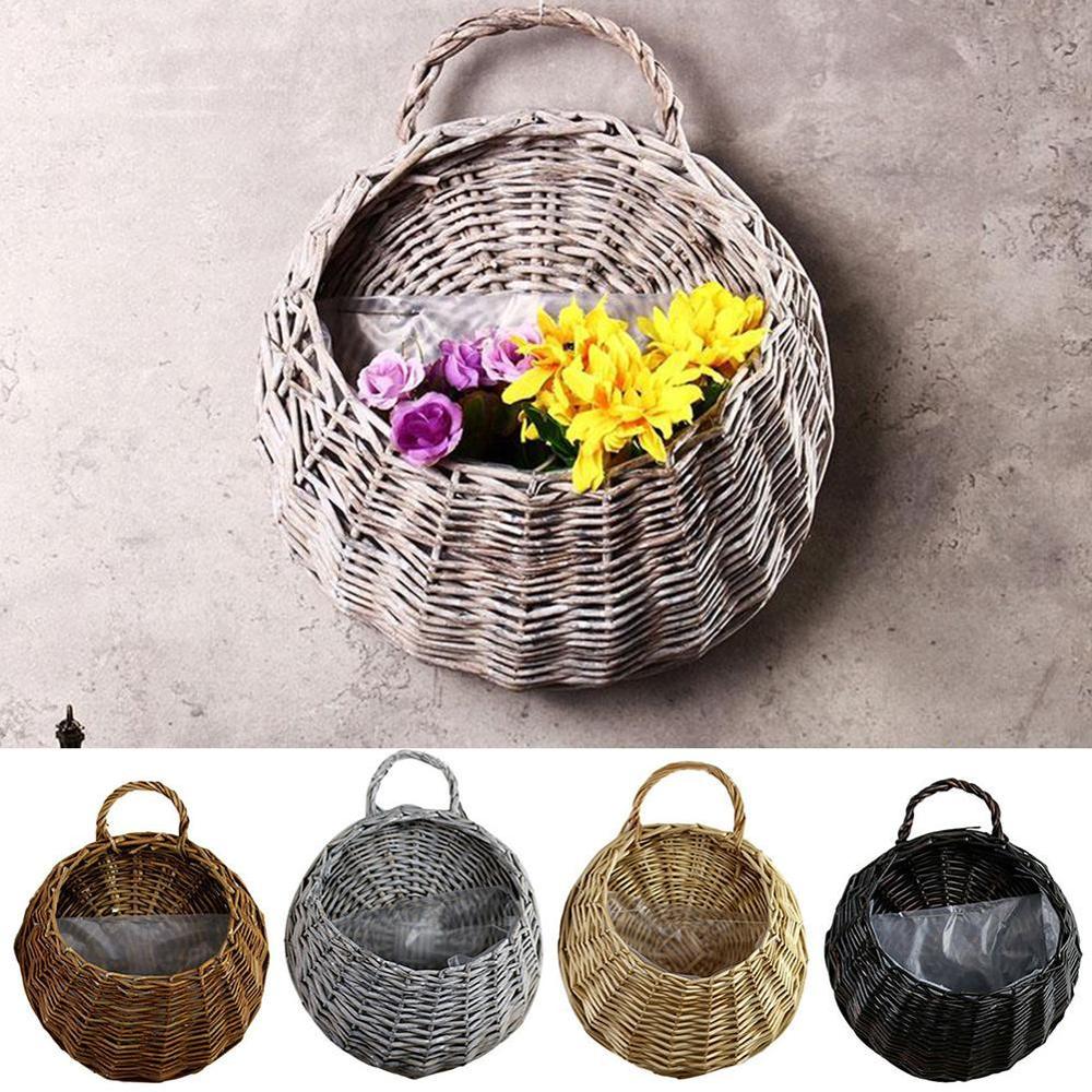 Wicker Wall Mounted Hanging Basket Wicker Wall Mounted Hanging Basket