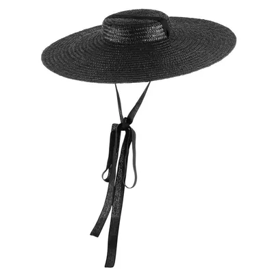 Wide Brim Sun Hat with Ribbon Tie