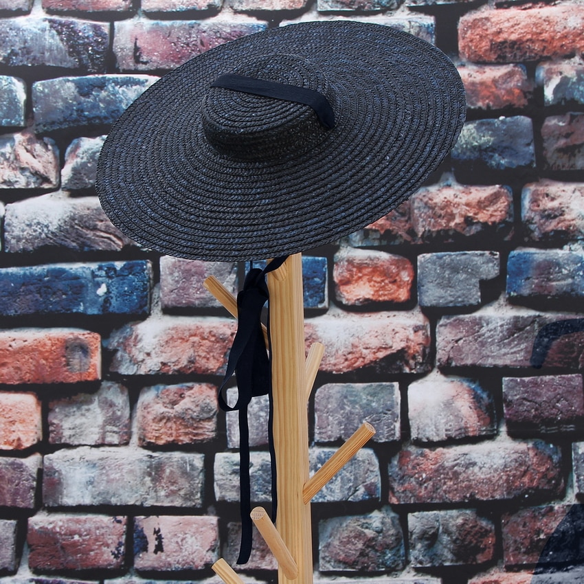 Wide Brim Sun Hat with Ribbon Tie