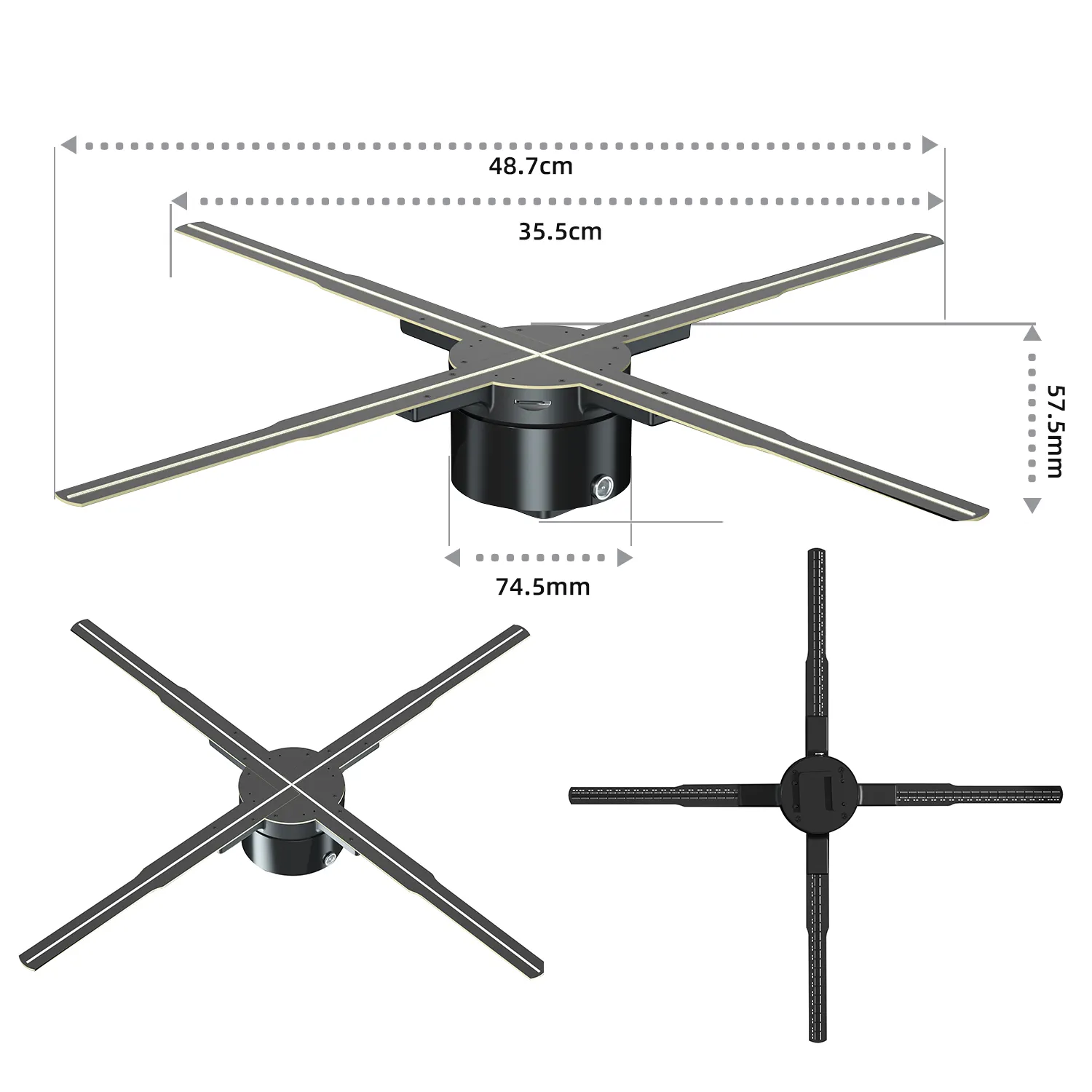 Wifi Holographic Fan 3D Advertising Machine 576 LED Sign Neon Smart HD Player Support Video Picture Logo Holographic Wifi Holographic Fan 3D Advertising Machine 576 LED Sign Neon Smart HD Player Support Video Picture Logo Holographic