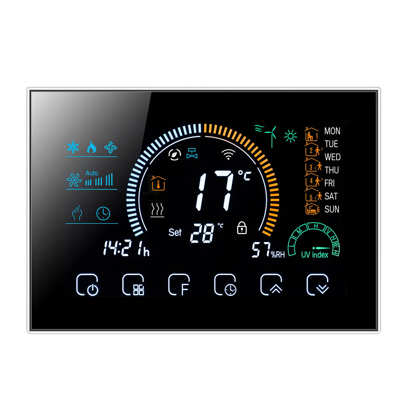 WIFI/RS485 Modbus RTU Programmable Thermostat for Control 2/4-Way Valve Heat/Cool HAVC Air System 24V/220V WIFI/RS485 Modbus RTU Programmable Thermostat for Control 2/4-Way Valve Heat/Cool HAVC Air System 24V/220V