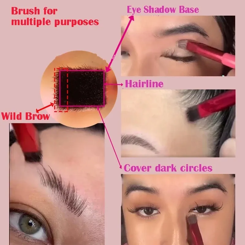 Wild Eyebrow Brush Multifunction Simulated Eyebrow Makeup Brushes Contour Eyeshadow Concealer Square Make Up Brushes