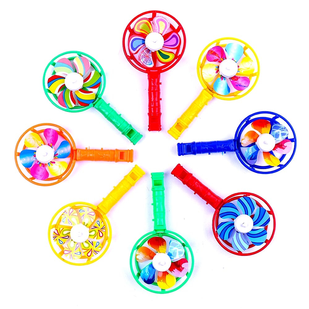 Wind Spinners Colorful Whistling Handle Toys Wind Spinners Colorful Whistling Handle Toys