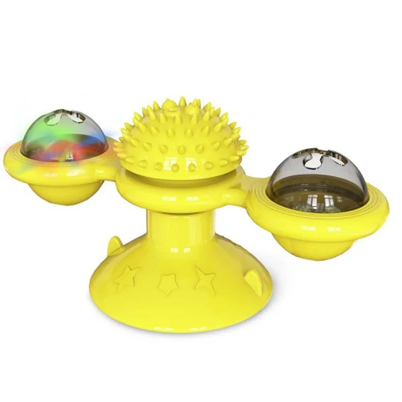 Windmill Cat Toy Interactive Pet Toys for Cats Puzzle Cat Game Toy With Whirligig Turntable for Kitten Brush Teeth Pet