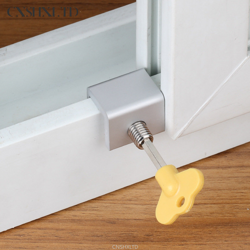 Window Security Key Lock Sliding Doors Windows Restrictor Child Safety Anti-theft Door Stopper Household Improvement
